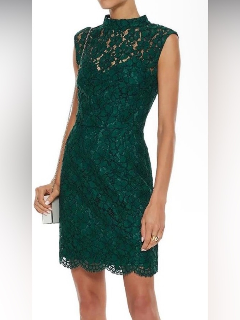 Sandro Green Lace Romie Mini Dress